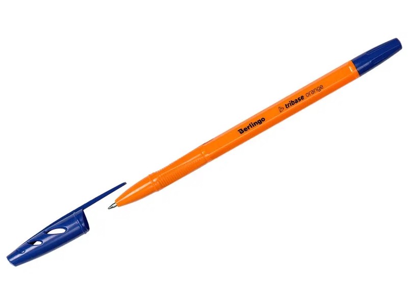 Ручка шариковая «Berlingo. Tribase Orange» оранжевый корпус 0,7 мм СИНЯЯ (50шт/уп)