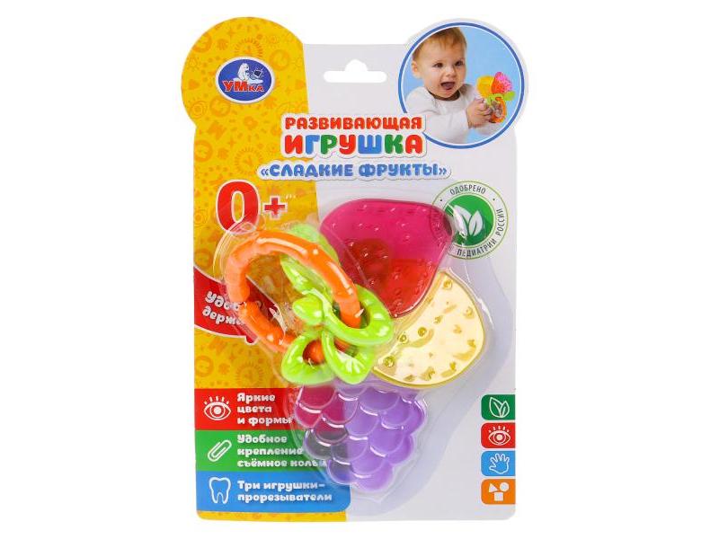 Купить оптом Развивающая погремушка-прорезыватель «Сладкие фрукты» на планшете B1845238-R1 в Луганске