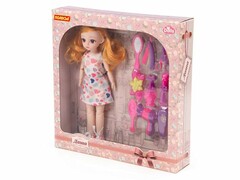 71151 [03113]Кукла "Даша" 29 см у стилиста + аксессуары 9 эл. в коробке