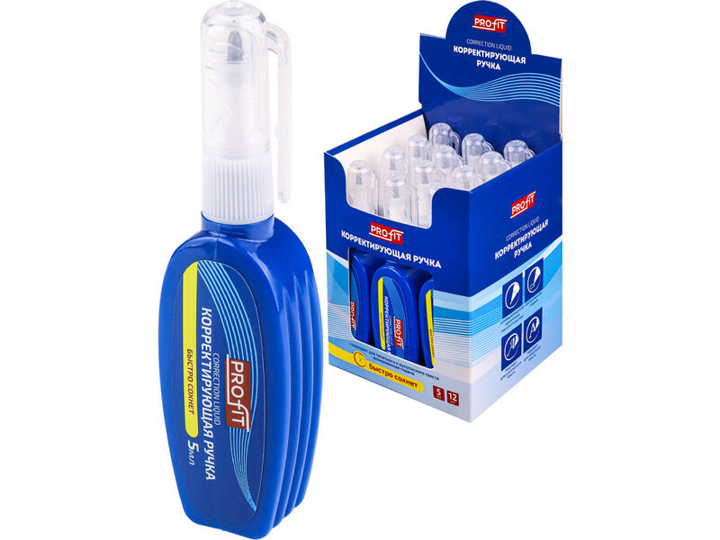 Корректирующая ручка 5 мл металич. наконечник (12шт/уп) К-9422