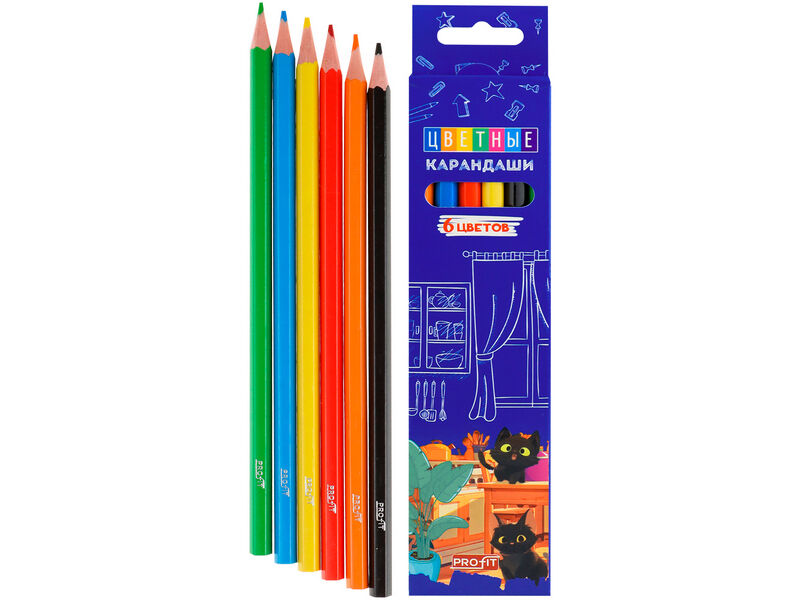 Купить оптом Карандаши цветные 6цв. «КОТЯТА» КЦ-4695 в Луганске