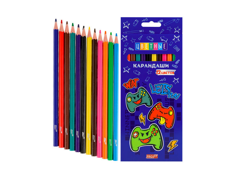 Купить оптом Карандаши цветные 12цв. «ГЕЙМ» КЦ-4700 в Луганске