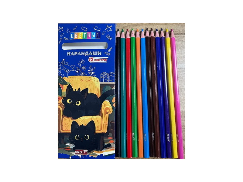 Купить оптом Карандаши цветные 12цв. «КОТЯТА» КЦ-4697 в Луганске
