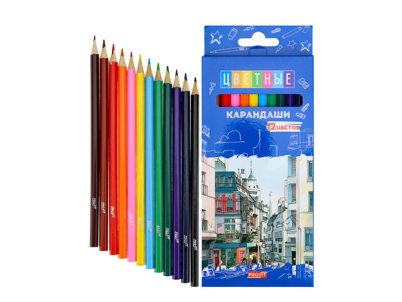 Купить оптом Карандаши цветные 12цв. «ГОРОДСКИЕ УЛОЧКИ» КЦ-4709 в Луганске