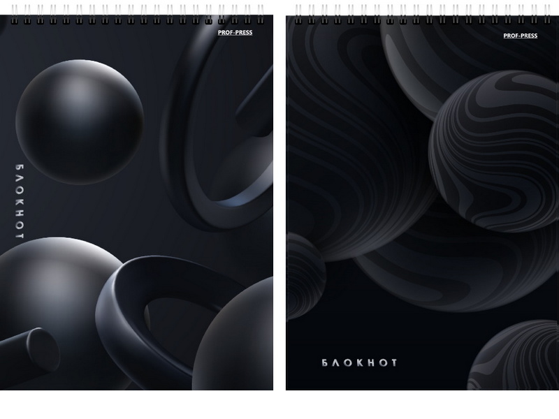 Блокнот А5 80л «ГЕОМЕТРИЯ ЧЁРНОГО" (гребень, цв. мел. обл.) Б80-9600