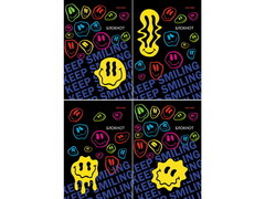 Блокнот А6 24л «CRAZY SMILEY» (цвет. мелов. обл., офсет)