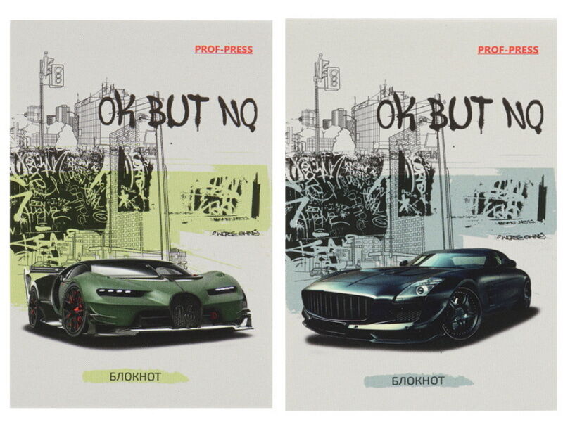 БЛОКНОТ А7 48л «ГРАФФИТИ И АВТО» (КБС, цвет. мелов. обл., офсет)