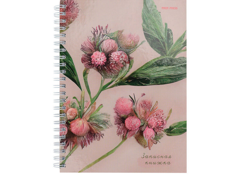 Купить оптом Записная книга А5 80л «РОЗОВЫЕ ЦВЕТЫ» (7БЦ, гребень, глян. лам.) в Луганске
