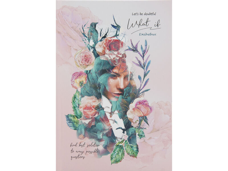 ЕЖЕДНЕВНИК А5 80л недатир. «ДЕВУШКА В ЦВЕТАХ-1» (7БЦ, софт-тач)