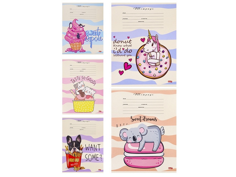 Тетрадь 12 л КЛЕТКА «ЗВЕРУШКИ И ВКУСНОСТИ» (цвет. мелов. обл.)