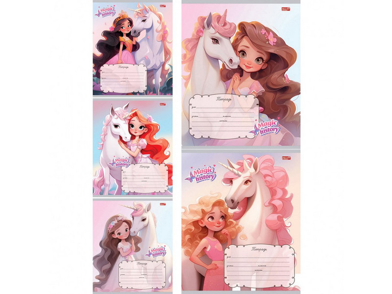 Тетрадь 12 л ЛИНИЯ «ДЕВОЧКА И ЕДИНОРОГ-1» (цвет. мелов. обл.)