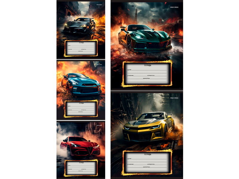 Тетрадь 12 л ЛИНИЯ «АВТО И ДРАЙВ» (цвет. мелов. обл.)