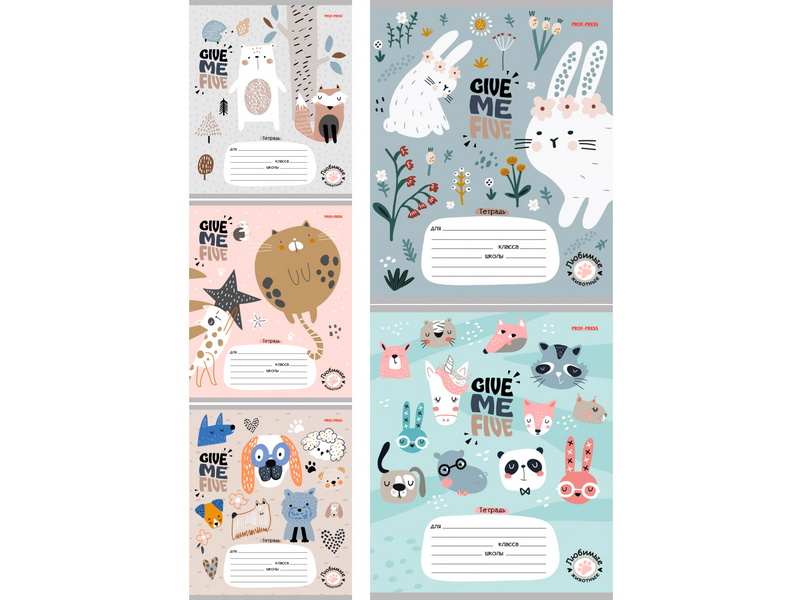 Тетрадь 12 л ЛИНИЯ «ЛАСКОВЫЕ ЖИВОТНЫЕ-1» (цвет. мелов. обл.)