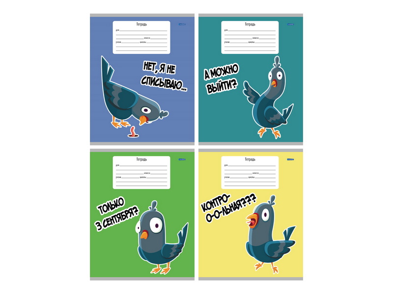 Тетрадь 18 л КЛЕТКА «ГОЛУБЬ» (цвет. мелов. обл.)