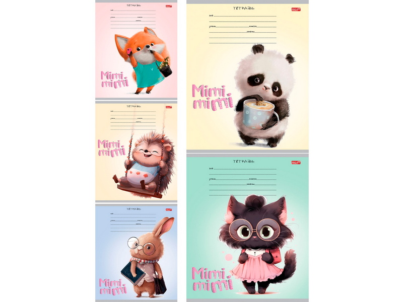 Тетрадь 18 л ЛИНИЯ «МУЛЬТЯШНЫЕ ЗВЕРЯТА» (цвет. мелов. обл.)
