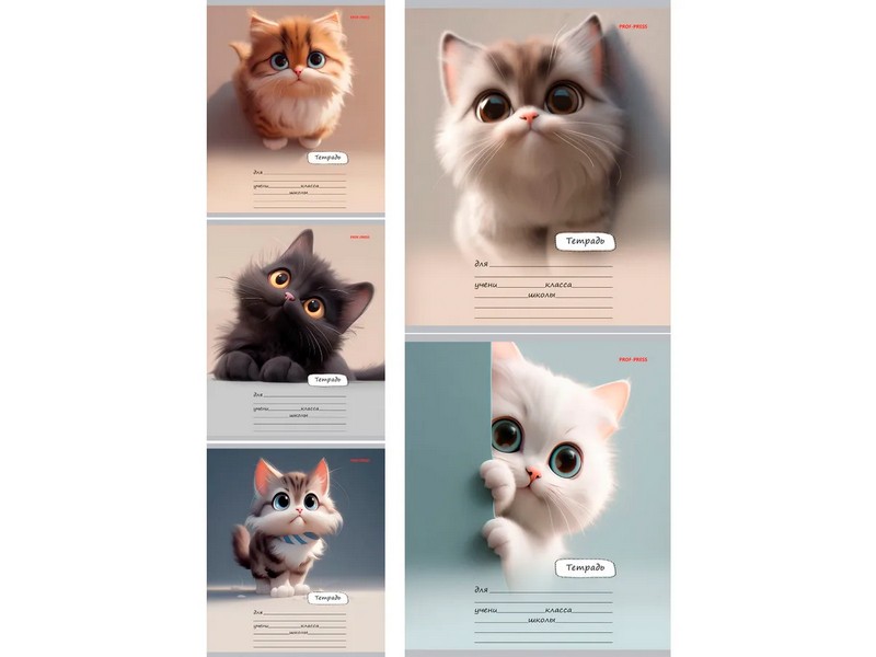 Купить оптом Тетрадь 18 л ЛИНИЯ «МИЛЫЙ ВЗГЛЯД КОТЁНКА» (цвет. мелов. обл.) в Луганске