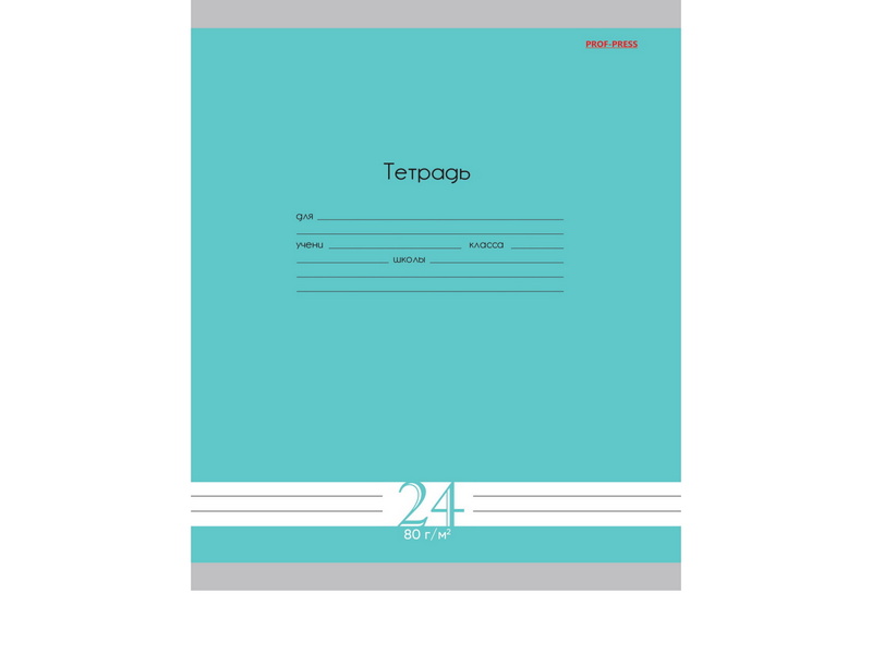 Тетрадь 24 л ЛИНИЯ «Fresh Line МЯТА» (цвет. мелов. обл.)