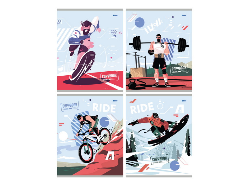 Тетрадь 48 л КЛЕТКА «БУДНИ ЧЕМПИОНА» (цвет. мелов. обл.)