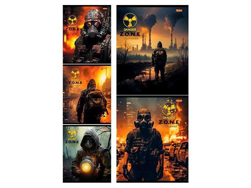 Тетрадь 48 л КЛЕТКА «АТМОСФЕРА ПОСТАПОКАЛИПСИСА» (цвет. мелов. обл., второй блок)