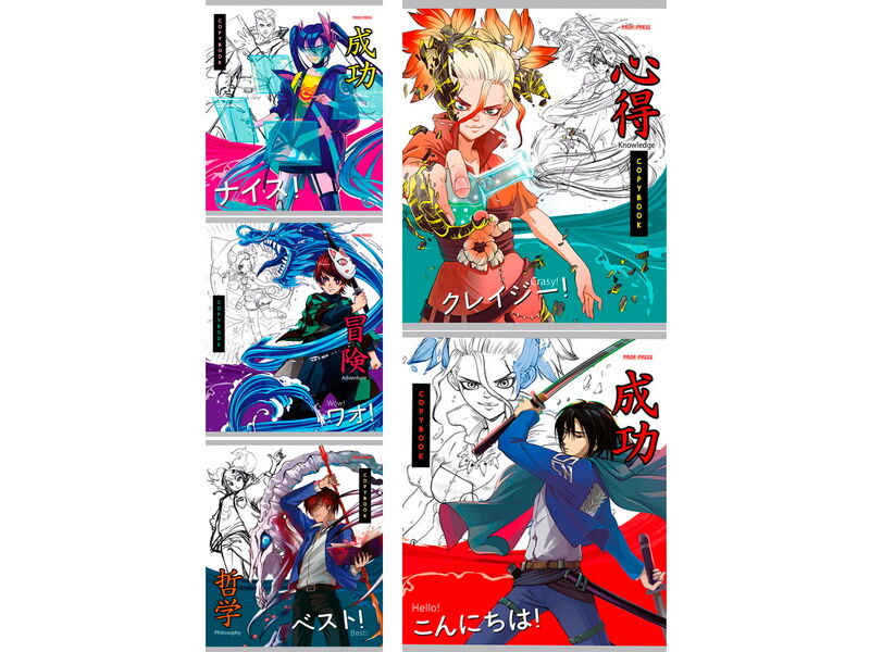 Купить оптом Тетрадь 48 л КЛЕТКА «АНИМЕ» (цвет. мелов. обл.) в Луганске