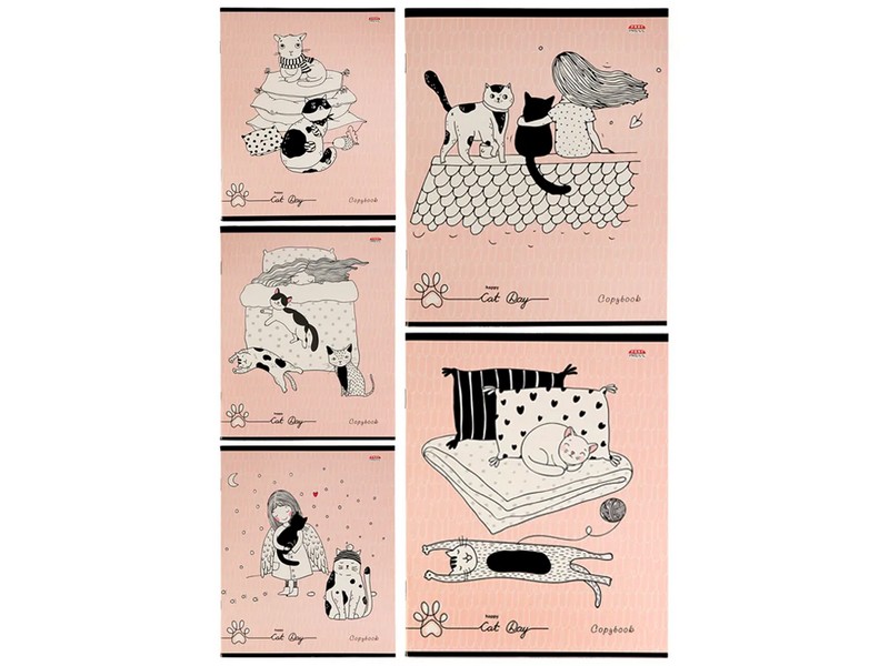 Купить оптом Тетрадь 48 л ЛИНИЯ «КОШАЧИЙ ДЕНЬ» (цвет. мелов. обл.) в Луганске
