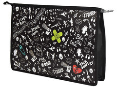 Папка А4 для тетрадей «ПАНК 2» (пластик, дно с расширением, на молнии)