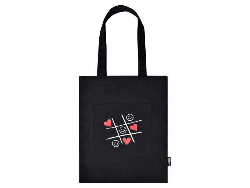 Сумка-шоппер «СМАЙЛИКИ-СЕРДЕЧКИ» 35*45 см (хлопок, полиэстер, внешний, внутр. карман)