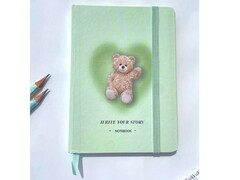 71706 [BG-A6-13358-03]Блокнот А6 "Bear heart" в жесткой обложке на резинке зеленый