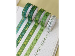 71720 [661-13-02]Набор декоративного скотча "Designer prints" 5 шт зеленый