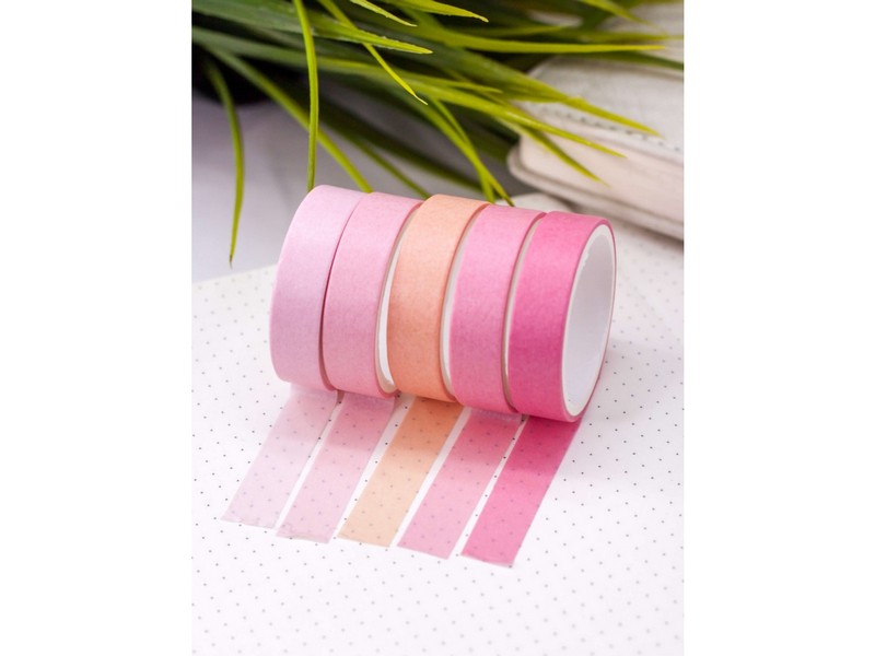 Набор декоративного скотча "Multicolor tone" 5 шт розовый