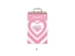 Скетчбук B5 "Love hearts" на гребне розовый
