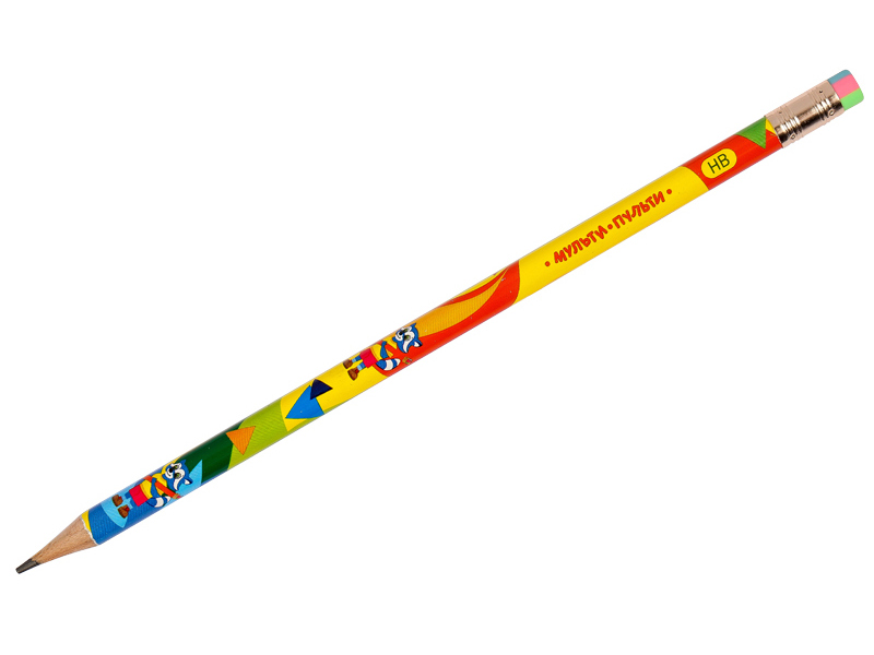 Карандаш ч/г заточенный с ластиком «Мульти-Пульти. Приключения Енота» HB, круглый корпус (72шт/уп)