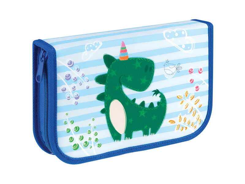 Пенал «Мульти-Пульти. Dino» 210*130*35 мм (ткань, две откидные секции, 1 отделение)