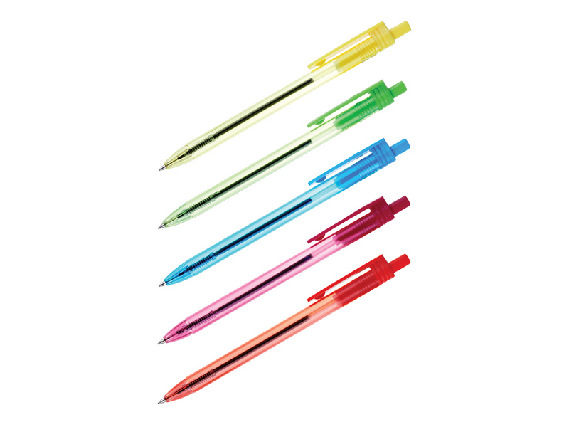 Ручка шариковая автомат. «OfficeSpace. Juicy» прозрачный корпус 0,7 мм СИНЯЯ (12шт/уп)