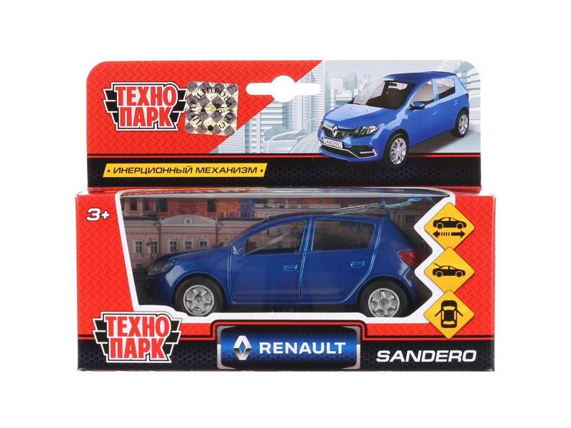 Технопарк. Машина «RENAULT SANDERO» металл. инерц. 12 см (открыв. двери, багажник) синий