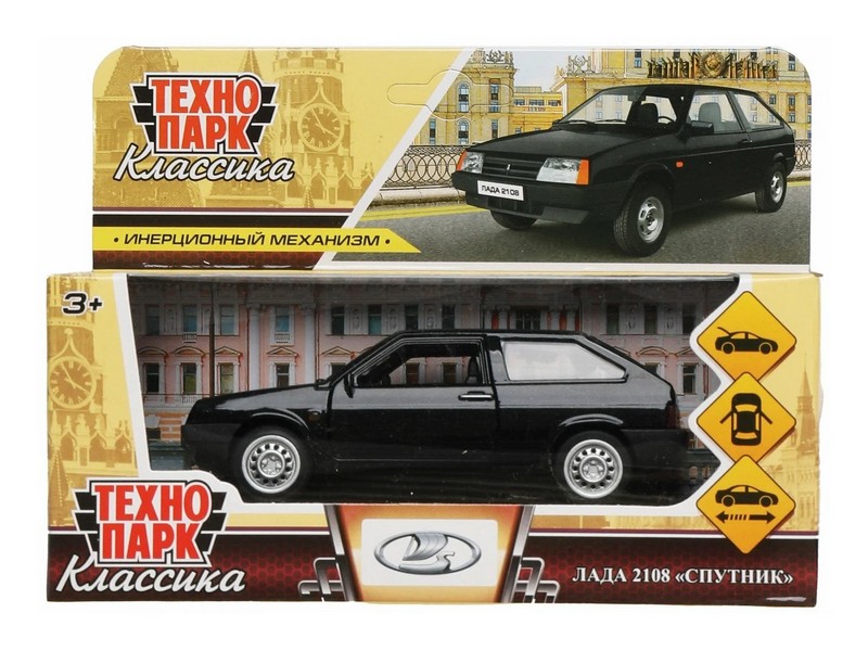 Технопарк. Машина «LADA-2108 СПУТНИК» металл. инерц. 11,7 см (открыв. двери, багажник) черный