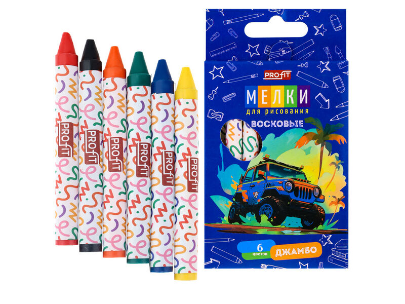 Набор восковых мелков 6 цв. «АФРИКАНСКОЕ САФАРИ»