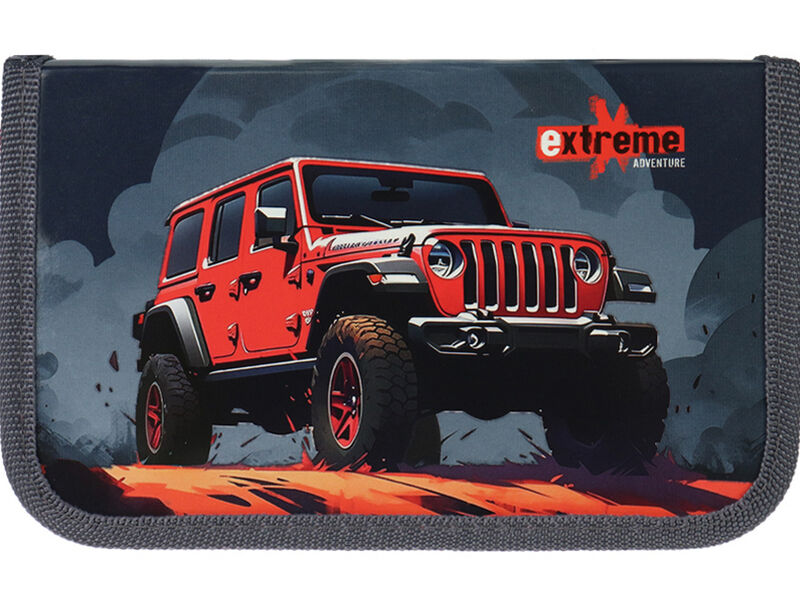 Купить оптом Пенал 1 секция «КРАСНЫЙ ДЖИП НА ХОЛМЕ» 190х115 мм (лам. картон) в Луганске