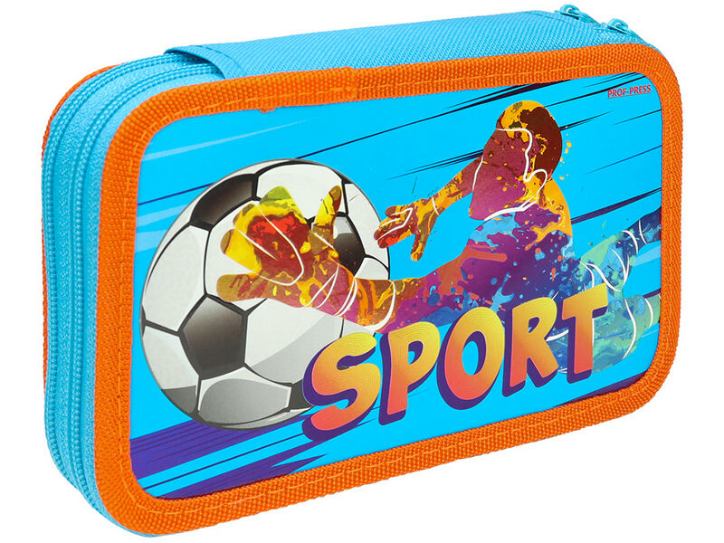 Купить оптом Пенал 2 секции «АКТИВНЫЙ ФУТБОЛ-1» 190х115 мм (лам. картон, фольга) в Луганске