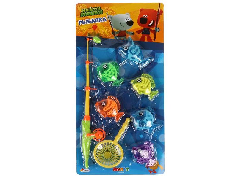 Рыбалка магнитная «Ми-ми-мишки» (удочка, сачок, 6 рыбок) 53*25,5 см на планшете B1598050-R