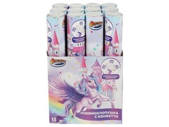 Хлопушка пневматическая «Единорог» 30 см с конфетти в виде героев PP-75078-U