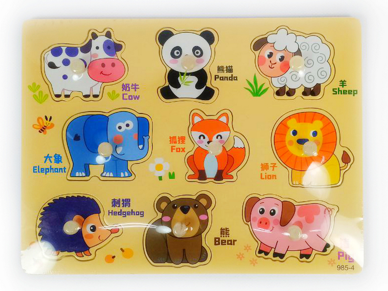 Вкладыш деревянный «Зверюшки» 30*22 см JHTOY-985-4