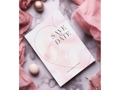 Пригласительные "SAVE THE DATE" (розовое сердце) PR37