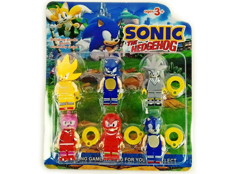 Фигурки «Sonic» 6 шт 17*18 см на планшете SL89302