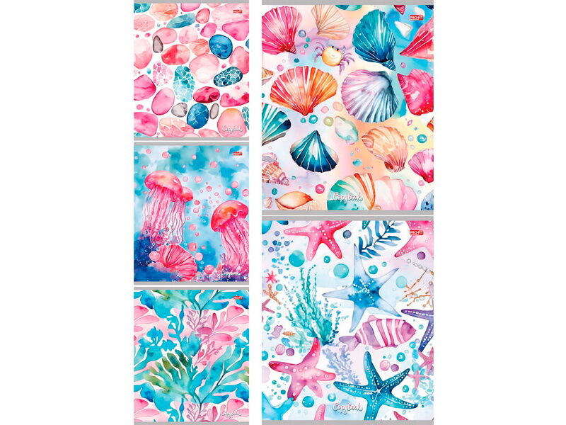 Тетрадь 48 л КЛЕТКА «ПОДВОДНАЯ ТЕМАТИКА» (цвет. мелов. обл.)