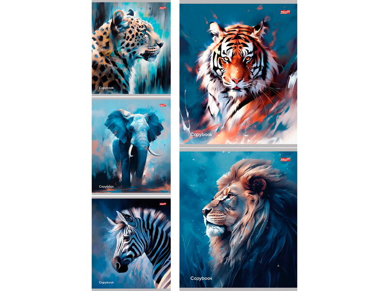 Купить оптом Тетрадь 48 л КЛЕТКА «ПОРТРЕТ ЗВЕРЯ-1» (цвет. мелов. обл.) в Луганске