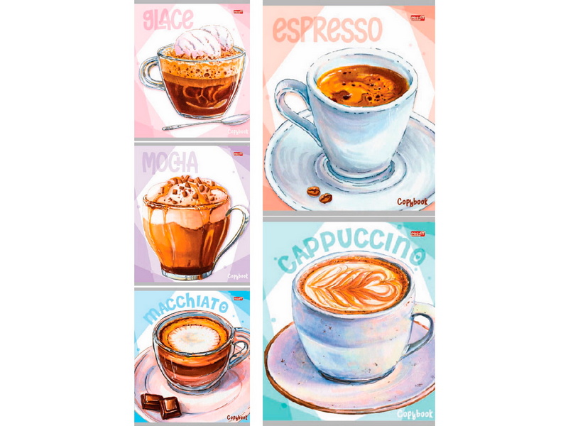 Купить оптом Тетрадь 48 л КЛЕТКА «ЧАШЕЧКА КОФЕ» (цвет. мелов. обл.) в Луганске