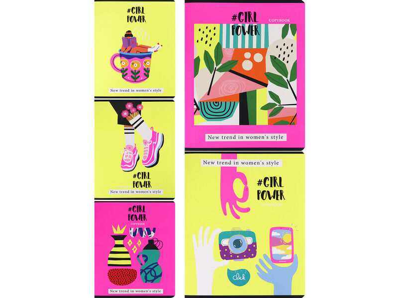 Тетрадь 48 л КЛЕТКА «ЖЕНСКИЙ СТИЛЬ-1» (цвет. мелов. обл., софт-тач)