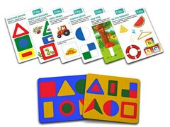 72935 [07-007]Развивающая игра изолон "Части и целое" 23 эл. с карточками в пак.