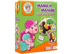 72980 [VT1310-02]Игра с липучками "Мама и малыш" 18 дет. в кор.